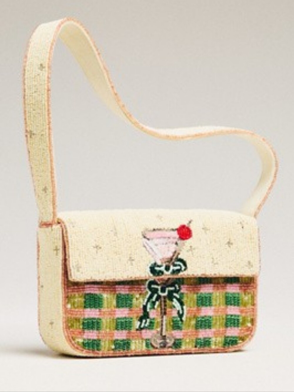 Anthro The Fiona Beaded Bag: Food & Drink Edition Martini